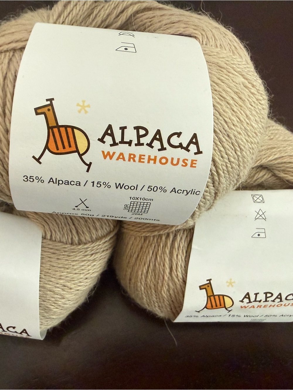 Alpaca Warehouse Cream Alpaca Blend Yarn - Soft Natural Color 3 Balls